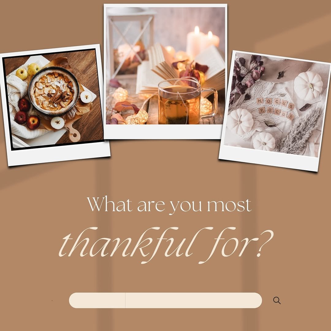 Gratitude-themed graphic from Meridian Group Real Estate asking ‘What Are You Most Thankful For?’ with warm seasonal colors and a message of thanks to clients, partners, team members, and community.