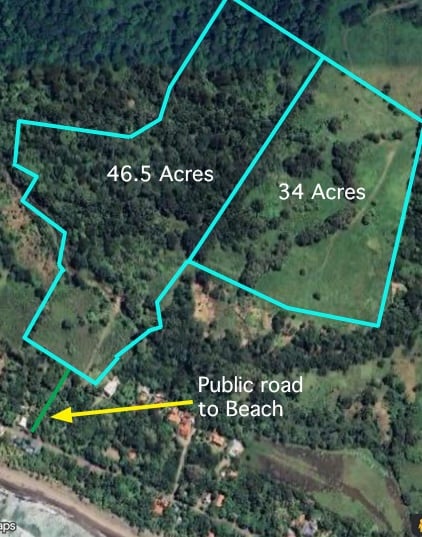 Access Beach Lots -81 Acres-Matapalo