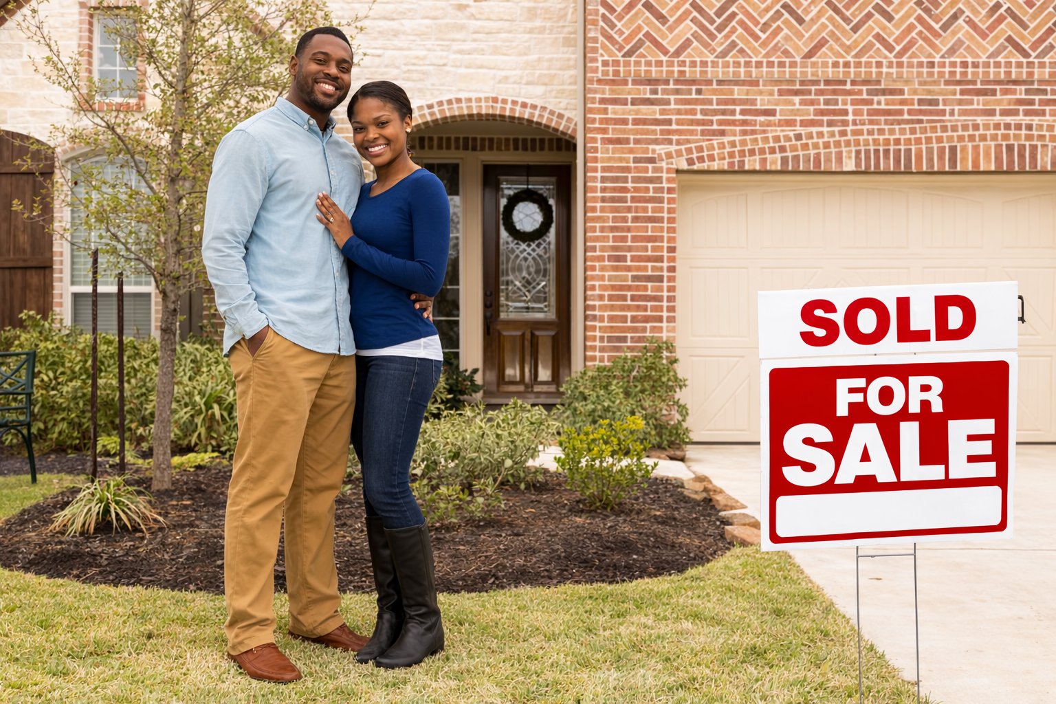 homebuyers reviewing mortgage financing numbers and housing affordability planning