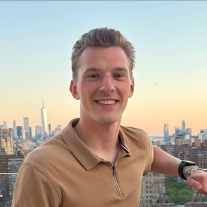 Aaron overlooking the city skyline