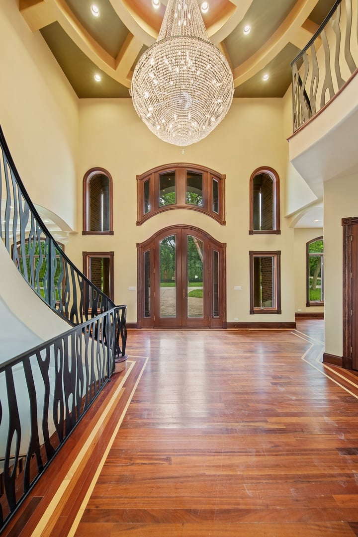 Brick And Stone Estate Situated On A Quiet Street In The Woodlands Of Hinsdale