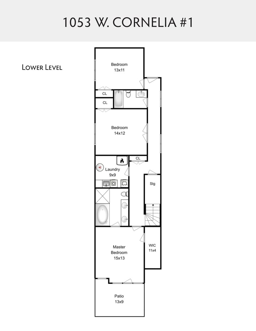 Wrigleyville Duplex Down: 1053 W Cornelia, #1