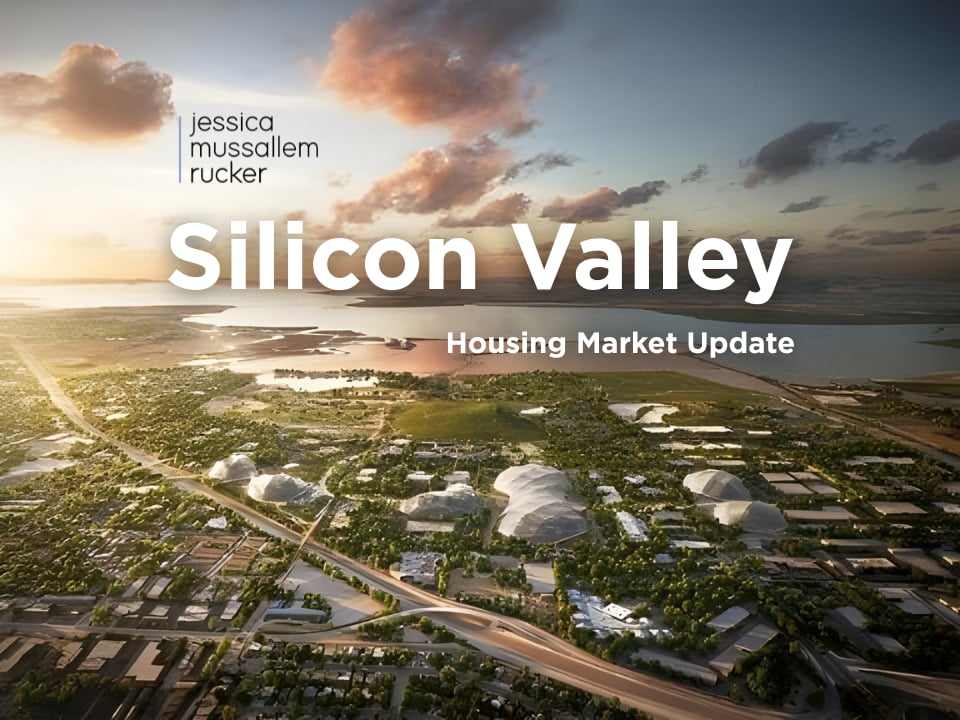 Aerial view of Silicon Valley at sunset representing the Silicon Valley housing market and real estate trends.