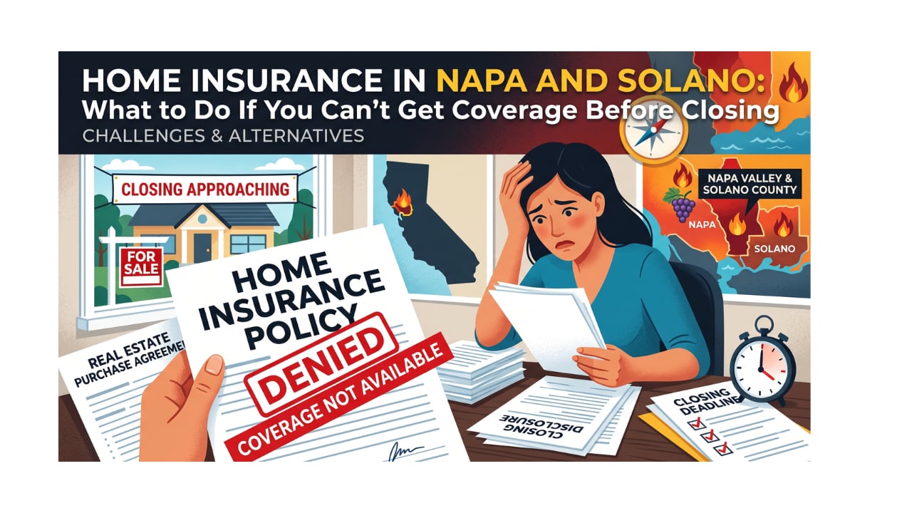 Home Insurance in Napa and Solano County: What to Do If You Can't Get Coverage Before Closing