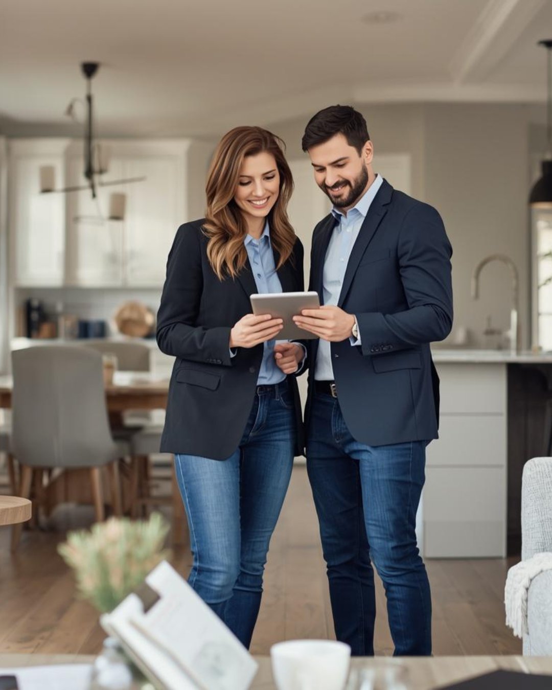 A homebuyer and their dedicated buyer's agent discussing property details during a home showing.