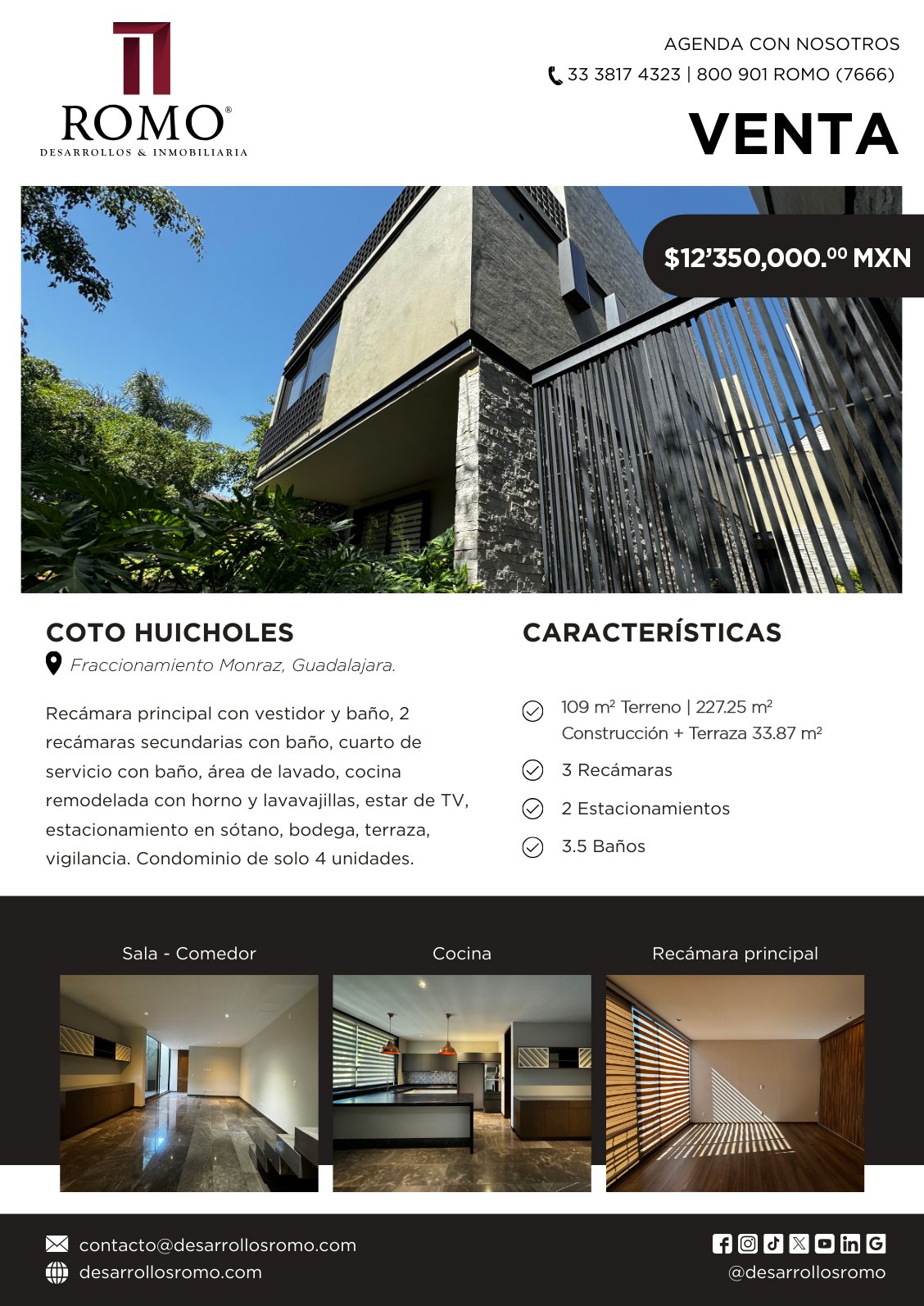 Town House en Venta Coto Huicholes $12'350,000.00 MN