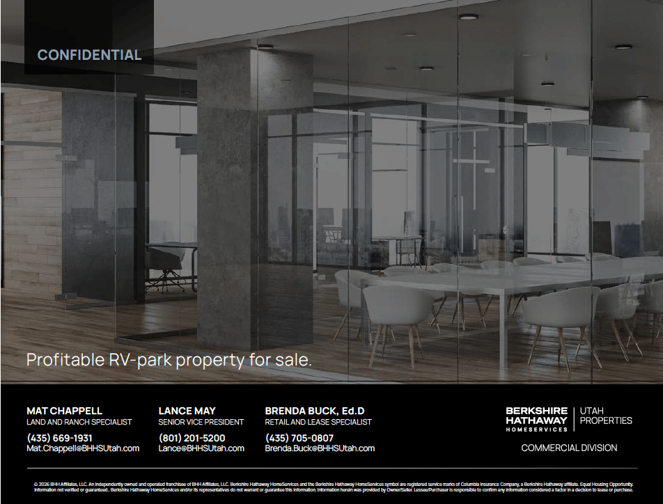 CONFIDENTIAL PROFITABLE RV PARK FOR SALE