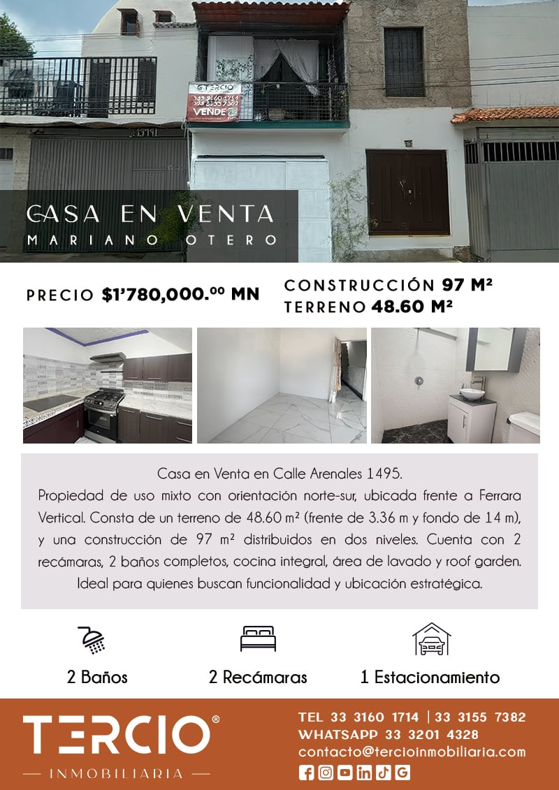 CASA EN VENTA POR MARIANO OTERO $1’780,000.00 MN