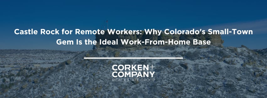 Castle Rock remote-work guide banner over a snowy hillside and town.