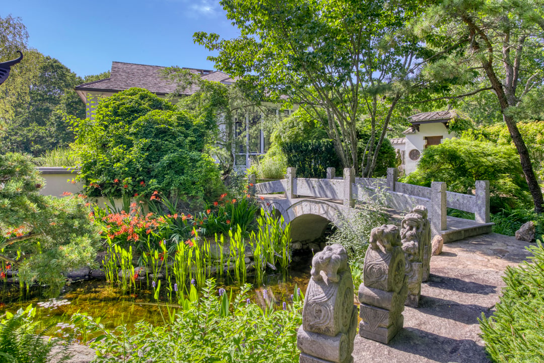 This $7.5M Bridgehampton Estate Has Its Own Buddhist Temple, Koi Ponds, and Zen Gardens