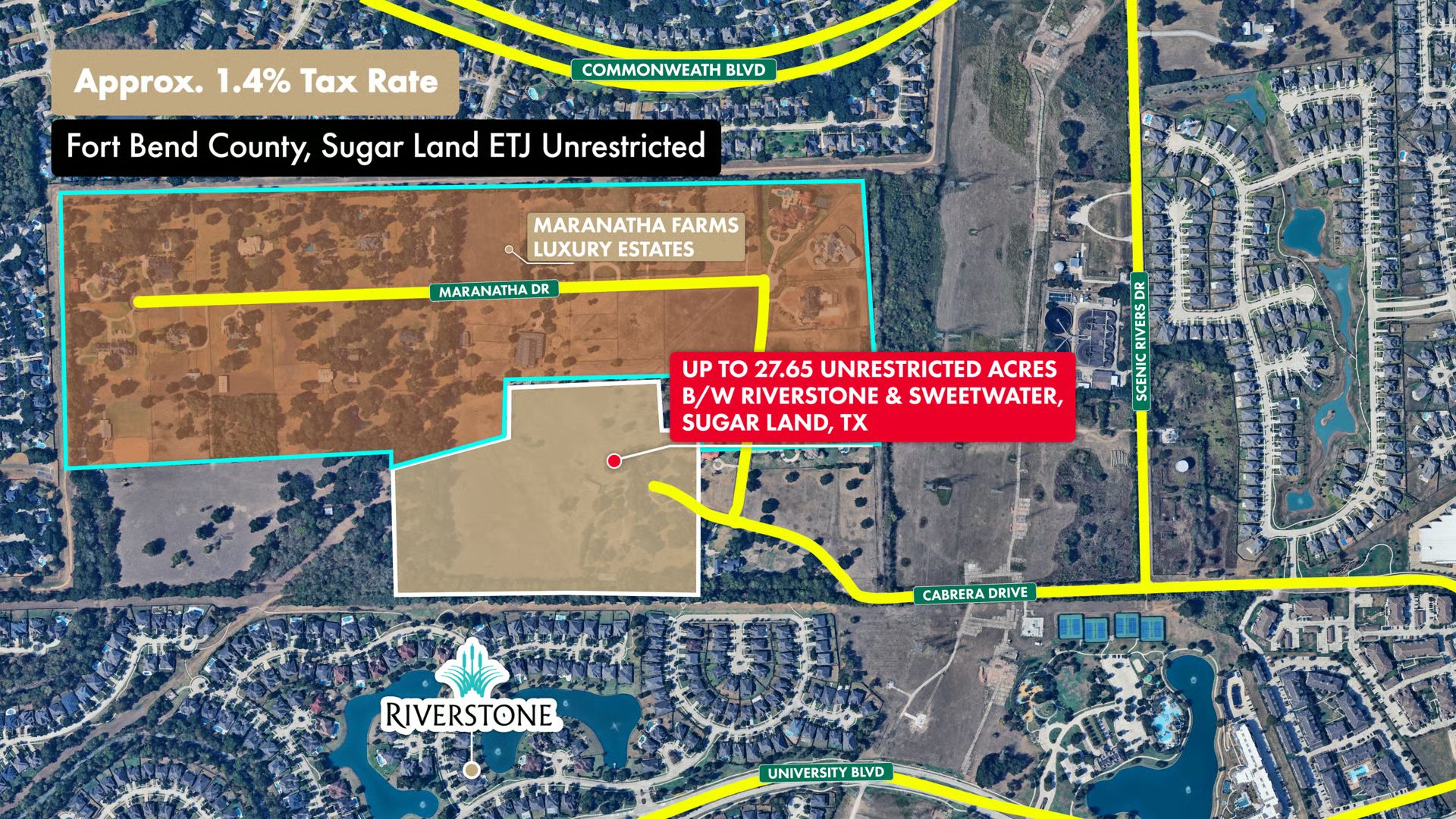 Private Listing: 27.65 Acres b/w Riverstone & Sweetwater