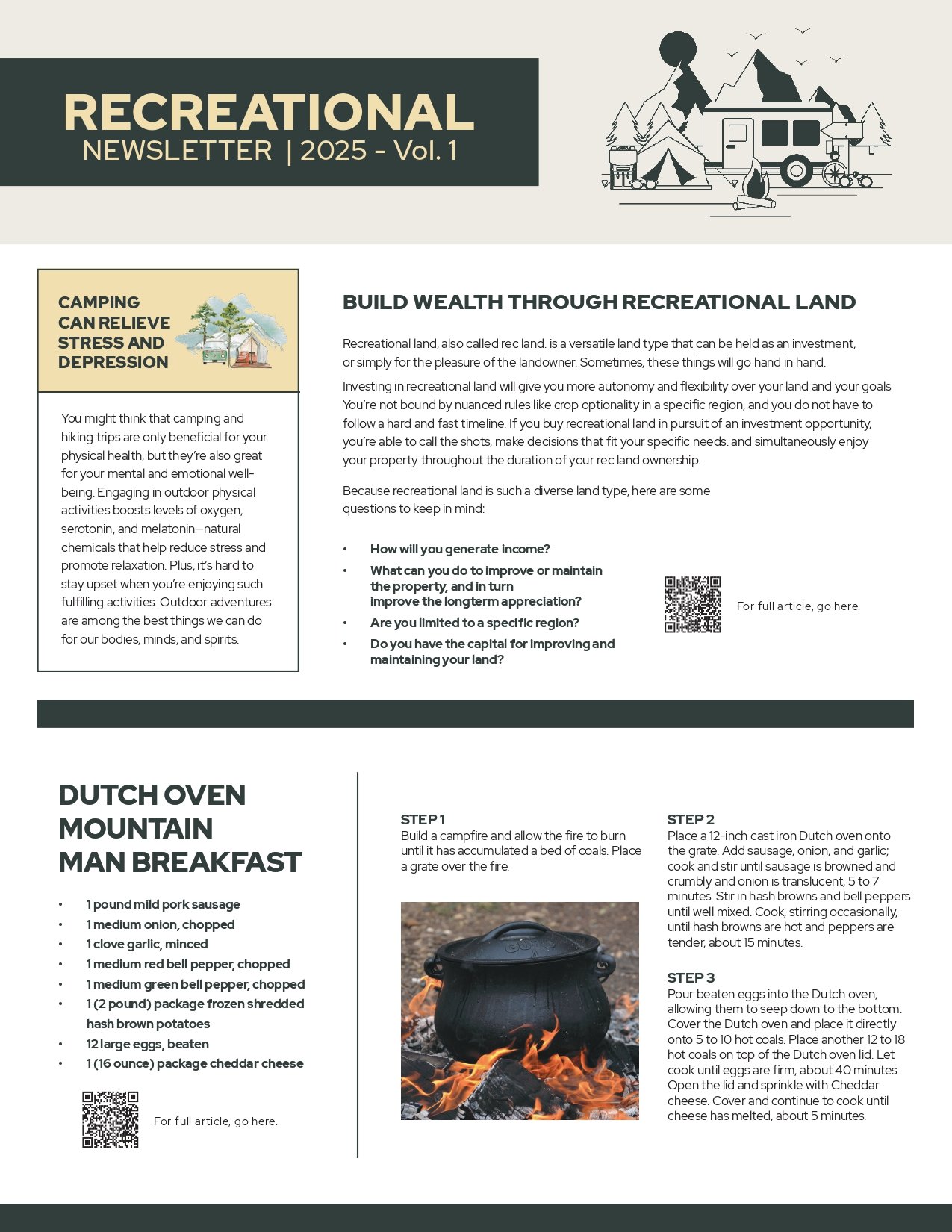 January - Recreational Newsletter | 2025 - Vol. 1