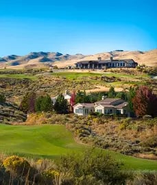 View of the Somersett community in Reno, Nevada, featuring homes, mountain scenery and the surrounding Northwest Reno landscape.