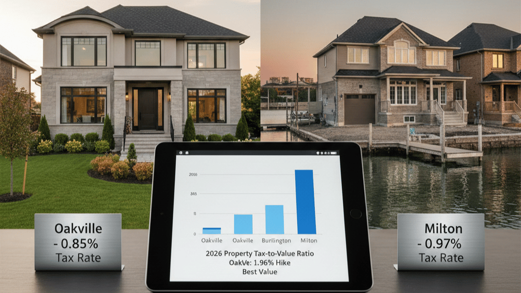 Oakville vs. Burlington vs. Milton: Which has the most favorable property tax-to-value ratio in 2026?
