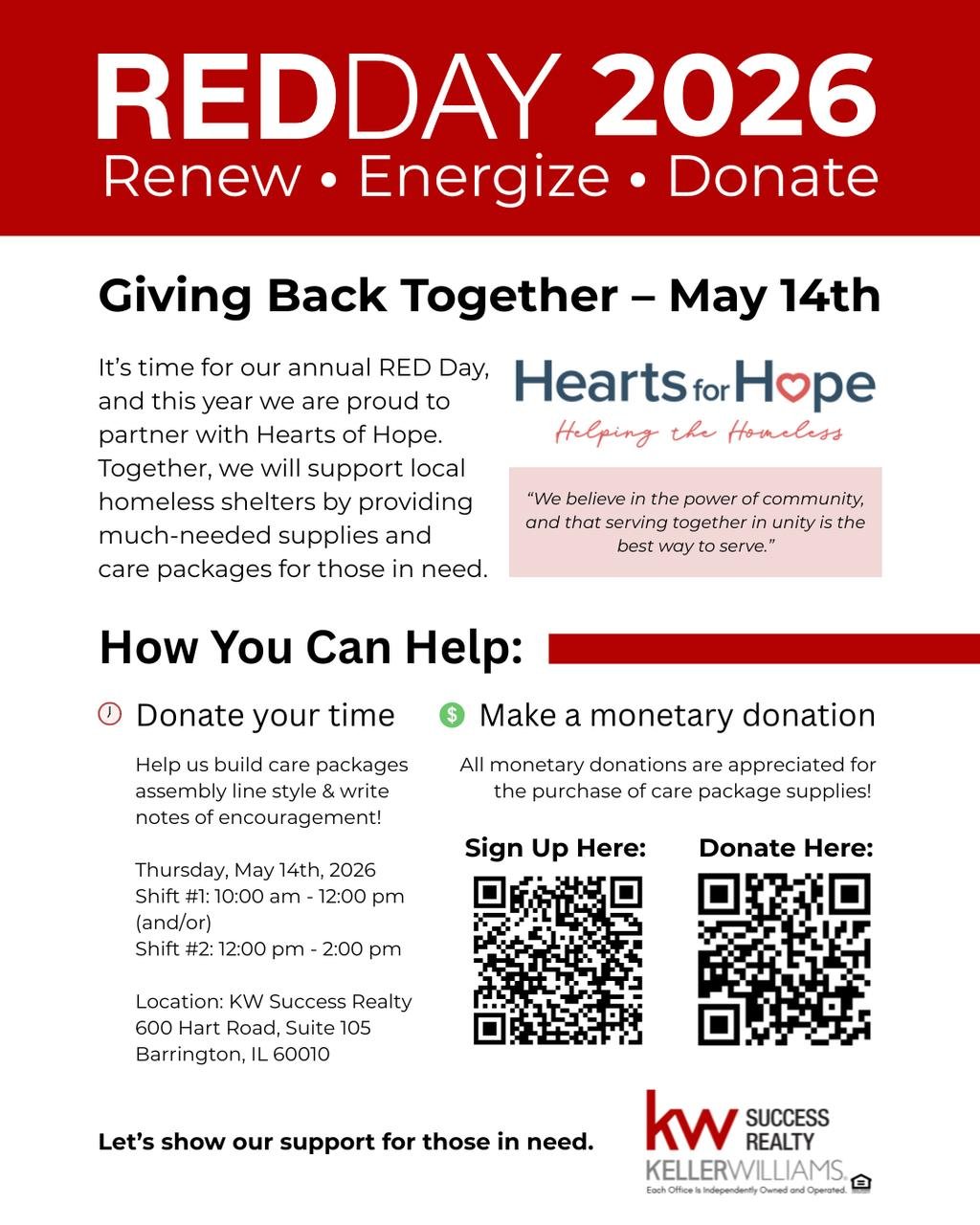 Keller Williams RED Day 2026 | Hearts For Hope Chicagoland | Heidii Smith