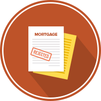 Mortgage document stamped “REJECTED” over yellow papers.