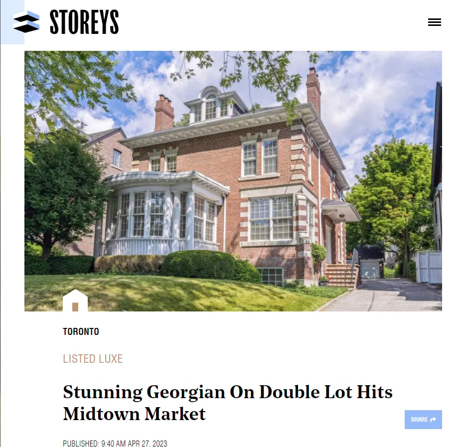 Stunning Georgian On Double Lot Hits Midtown Market