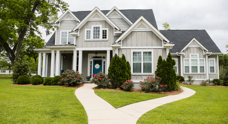 an elegant house with landscaping plants