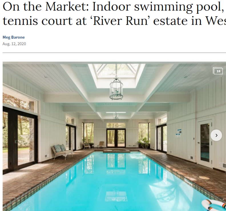 On the Market: Indoor Swimming Pool, Outdoor Tennis Court at River Run Estate in Westport