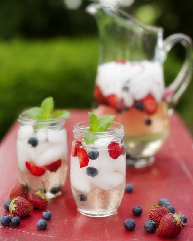 Red, White and Blue Wine Spritzer