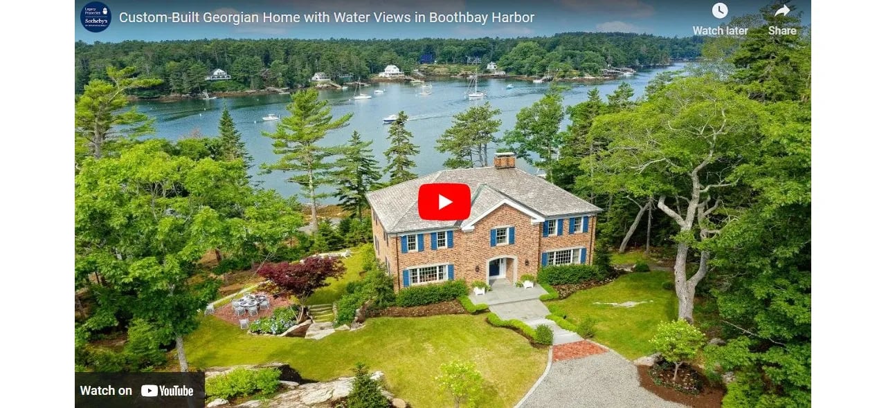 Video of The Week: Custom-Built Georgian Home with Water Views in Boothbay Harbor