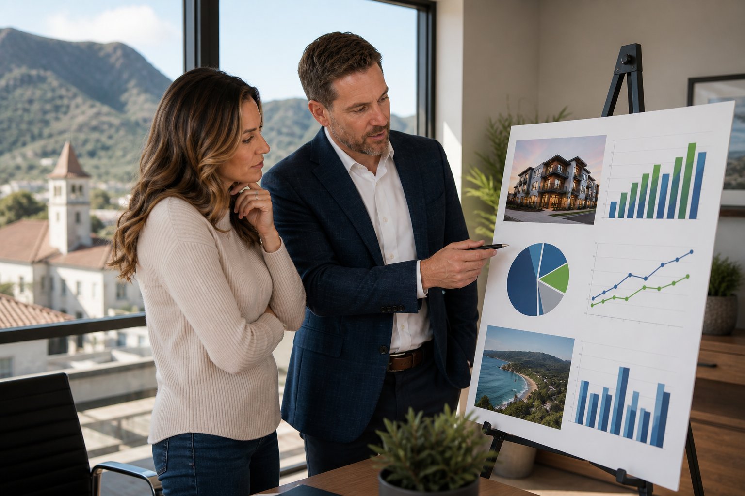 Investor reviewing limitations of cap rate analysis on the Central Coast