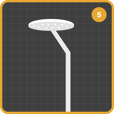 Showerhead icon labeled 5.