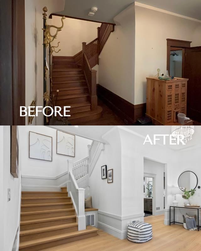 Foyer · Before (top) / After (bottom)