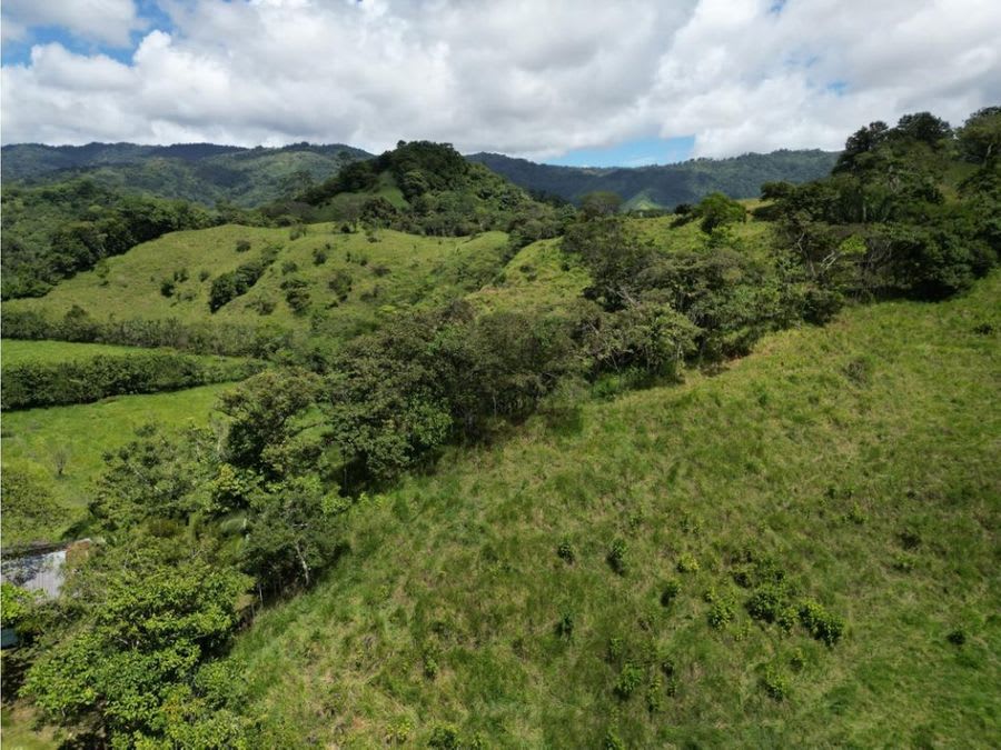 Farm with Mountain Range and River