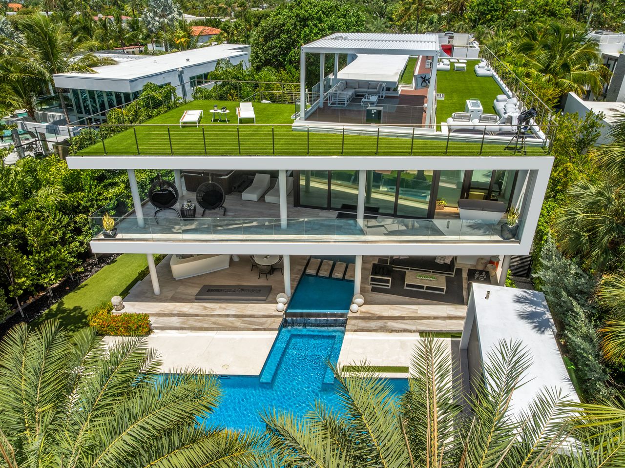 Striking Modern Tri-Level Waterfront Estate