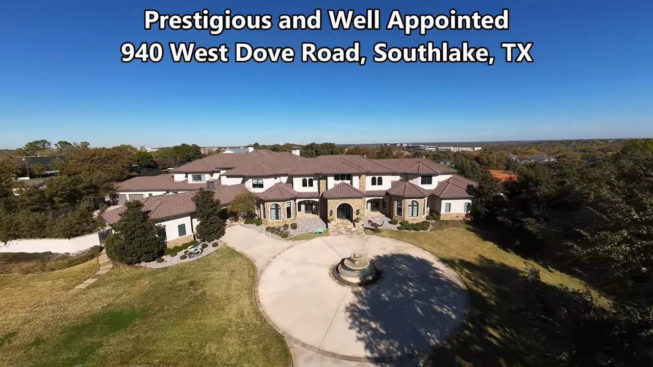Drone Fly-Through - 940 W Dove Road, Southlake, TX 76092