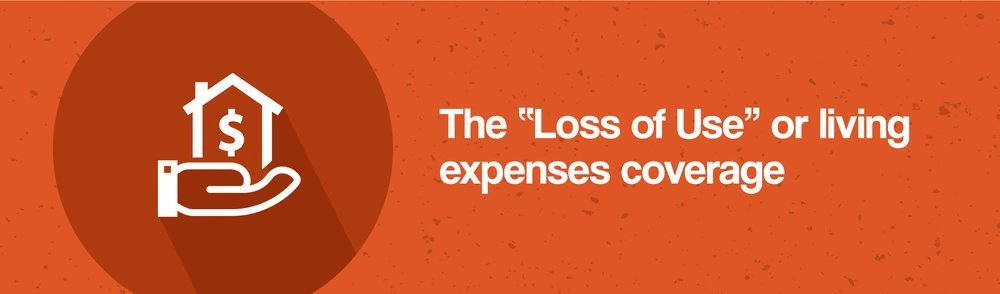 Wildfire insurance graphic explaining loss-of-use coverage for living expenses.