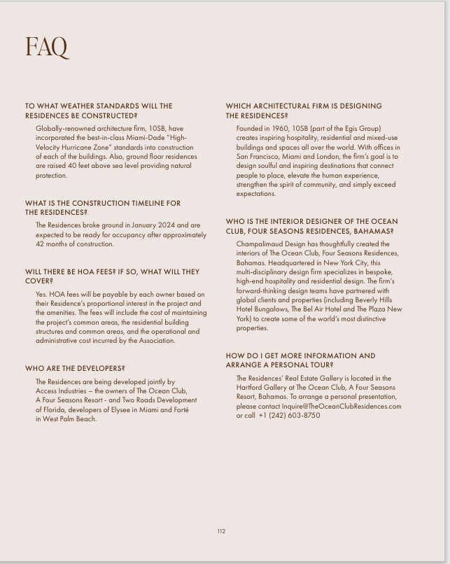 Four Seasons Private Residencies, The Ocean Club, Bahamas