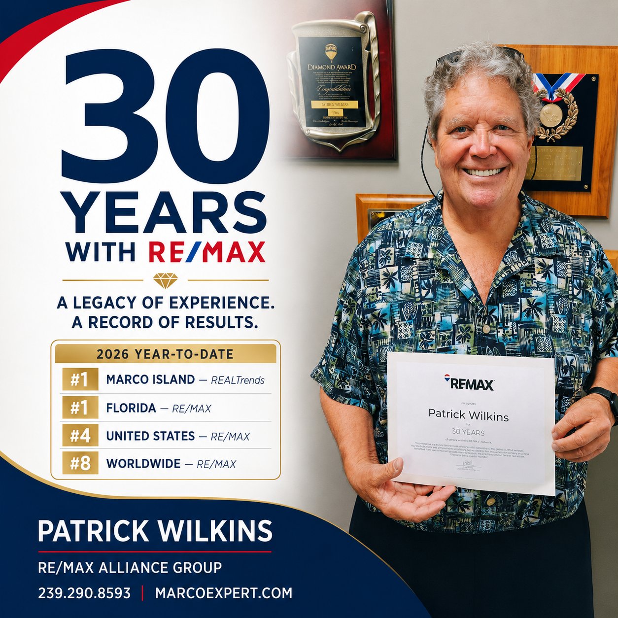 Pat Wilkins Celebrates 30 Years with RE/MAX and Top 2026 Rankings