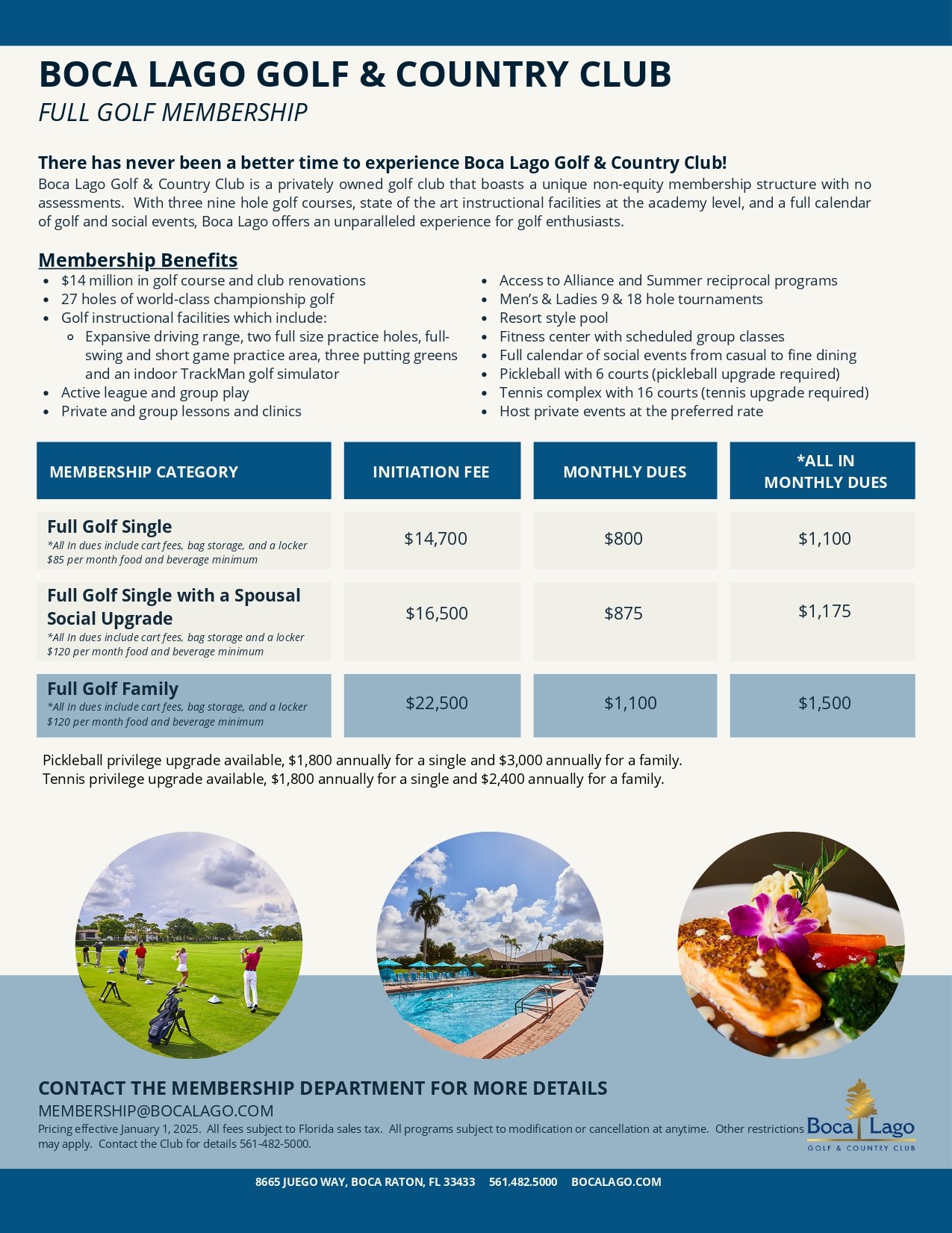  Boca Lago 2025 Full Golf
