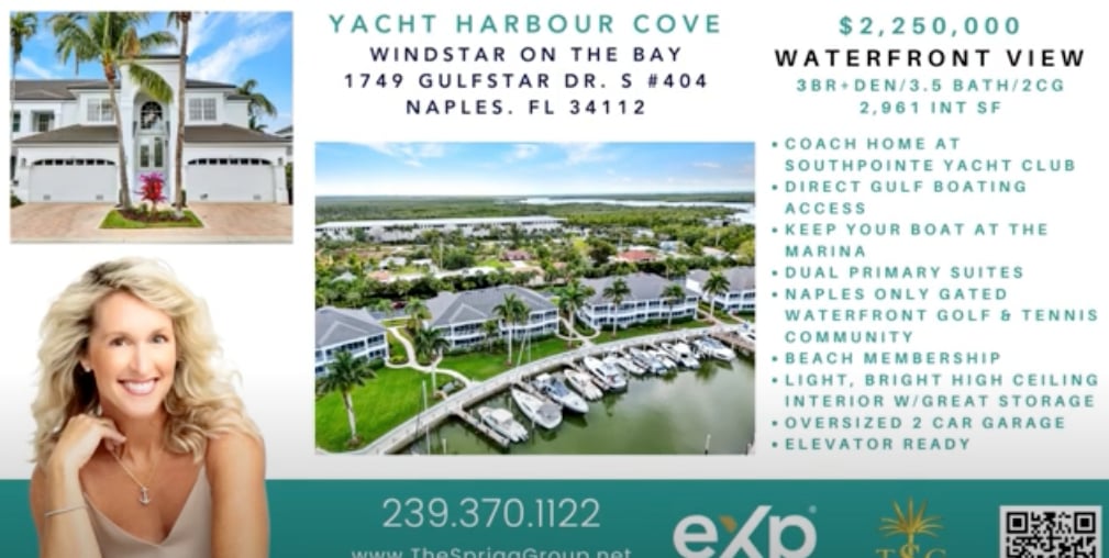 Naples Waterfront Dream Coach Home in Yacht Harbour Cove