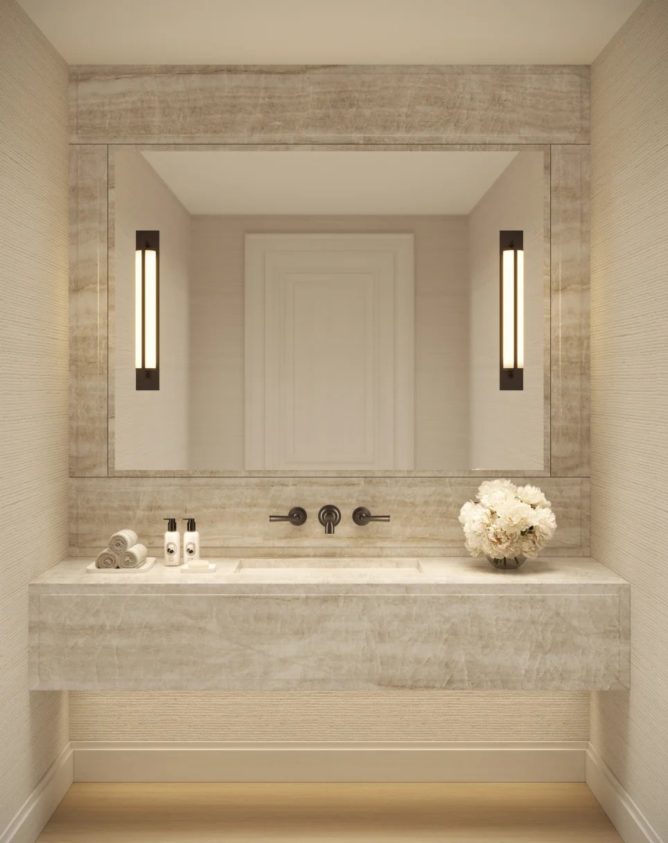 The Ritz-Carlton Residences Fort Lauderdale Beach powder room rendering.