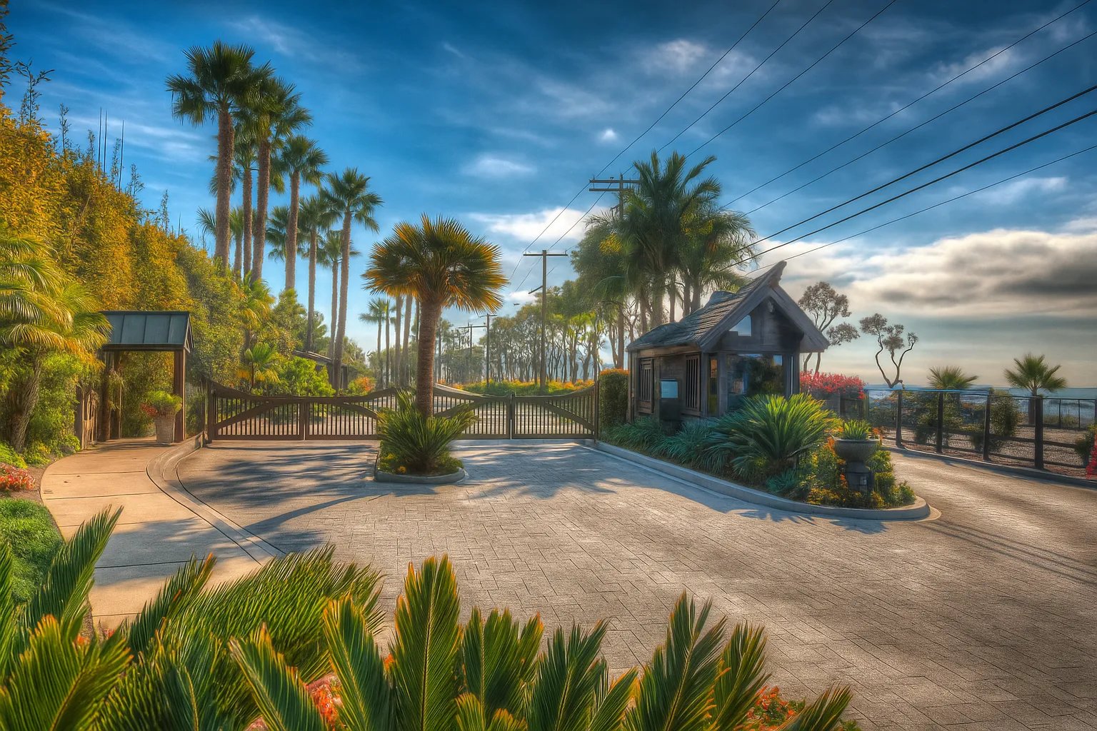 Gated oceanfront homes along Beach Road in Capistrano Bay District