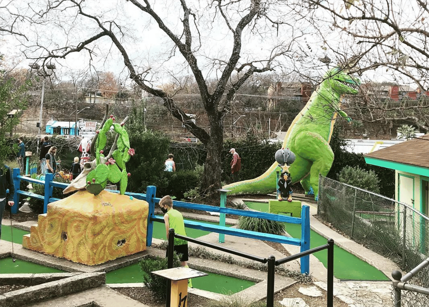 Guest houses with green lawn