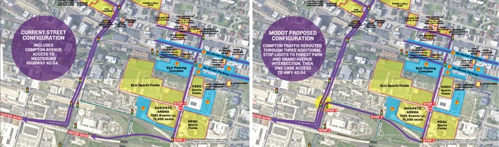 Midtown businesses decry MoDOT plan to eliminate I-64 Compton interchange