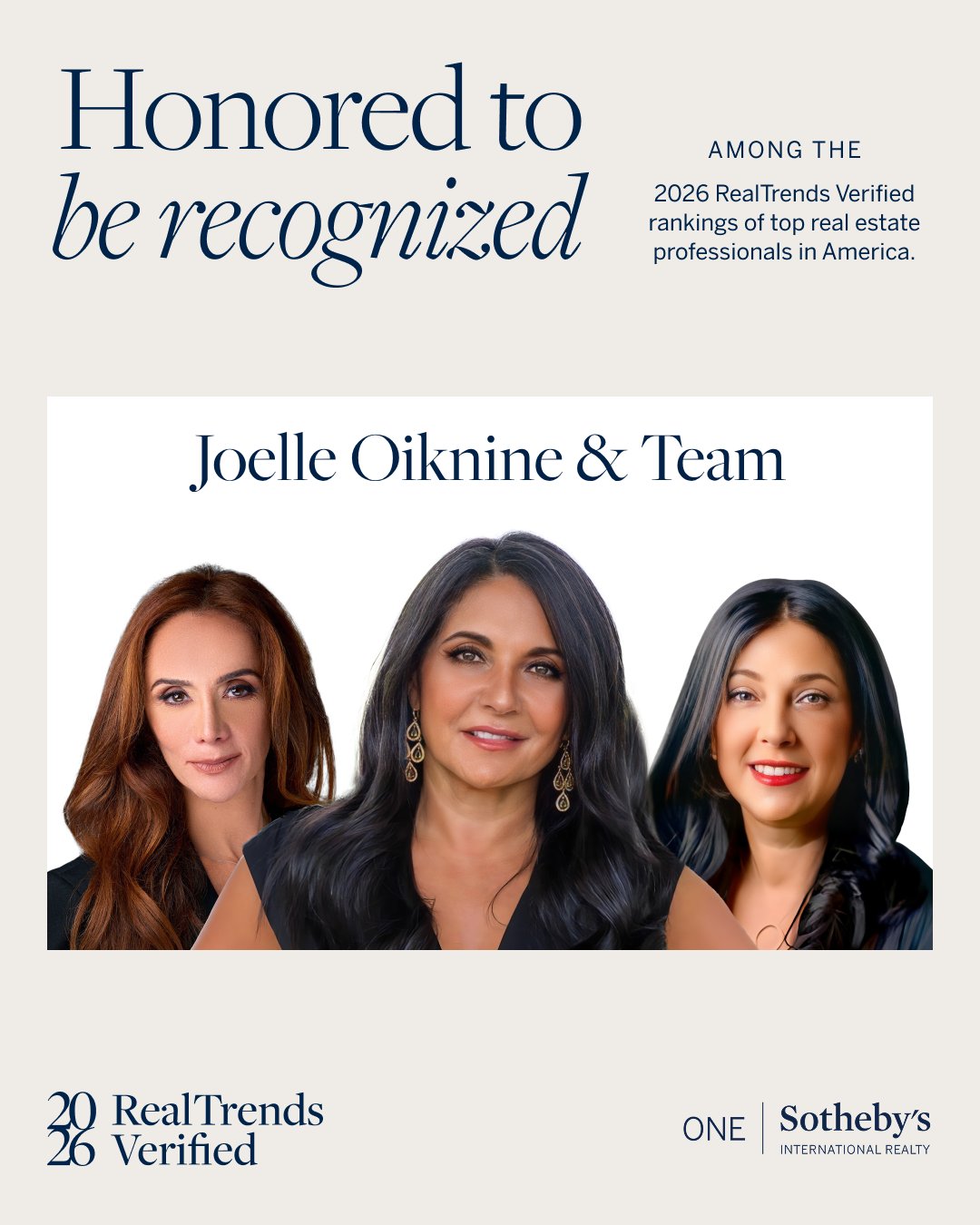 Named among the top 1.5% of real estate professionals nationwide in the 2026 RealTrends Verified rankings.