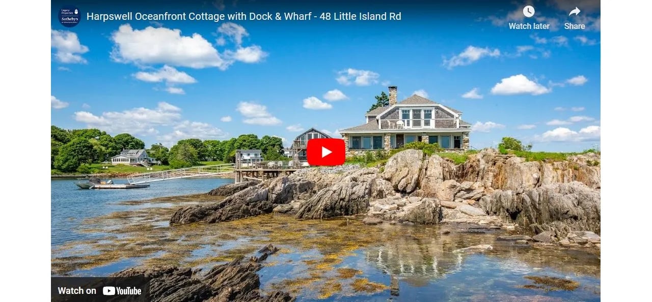 Video of The Week: Harpswell Oceanfront Cottage with Dock & Wharf