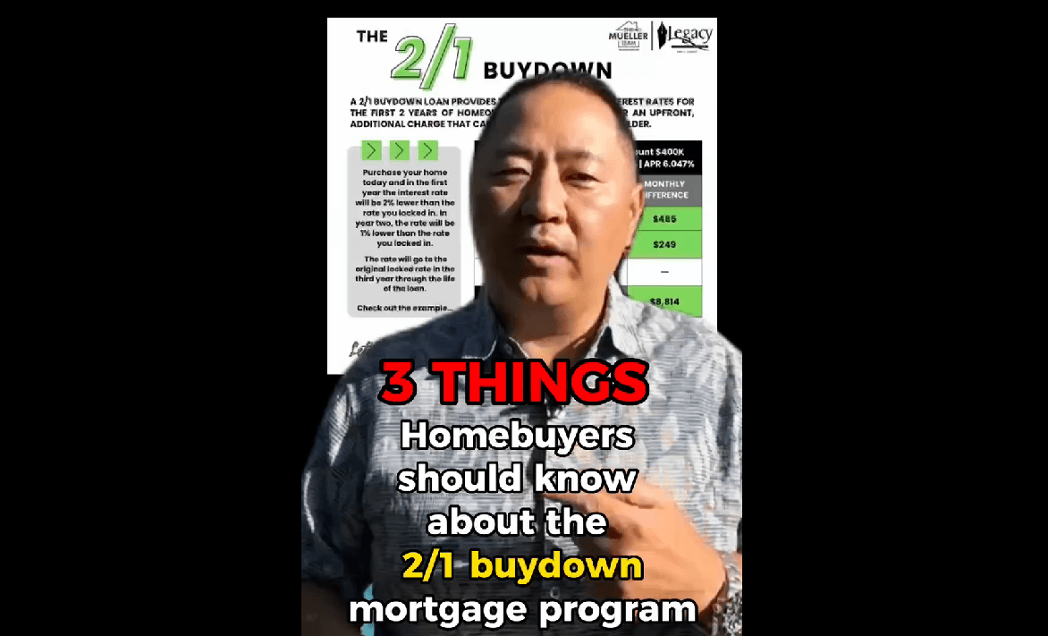 3 Things Homebuyers should know about the 2/1 buydown mortgage program