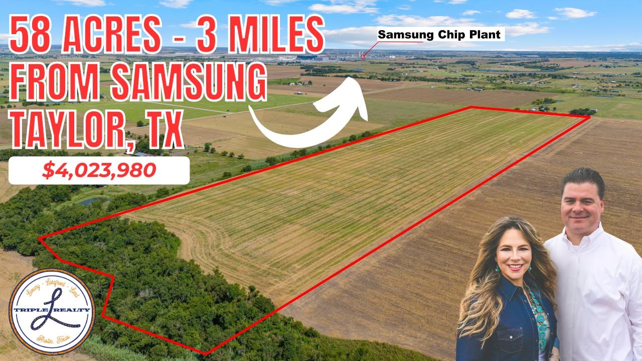 Best Price per Acre! 58 Acres Close to Samsung - CR 405  Taylor TX 76574