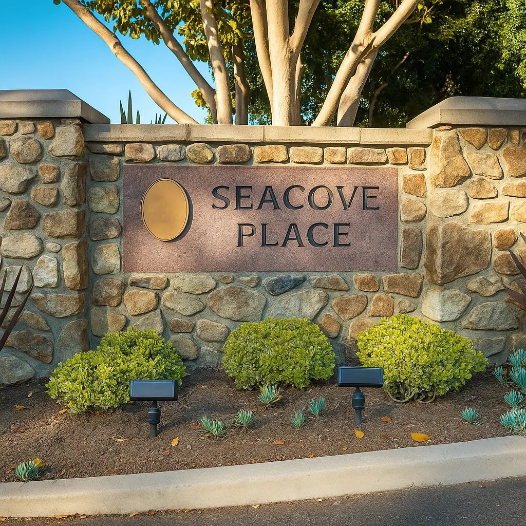 Seacove Place townhome exterior and community pool