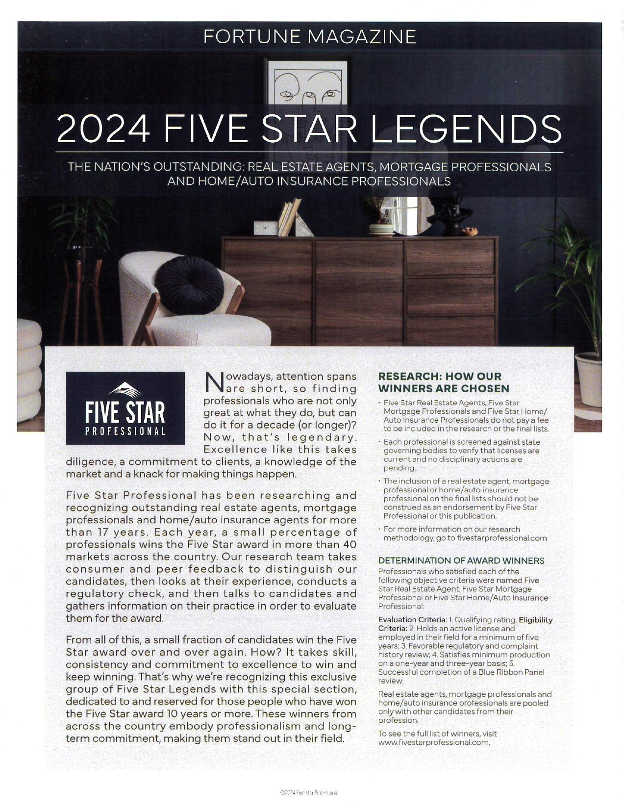 2024 Five-Star Legends Award Winner: Honored in Fortune for Exceptional Leadership and Impact