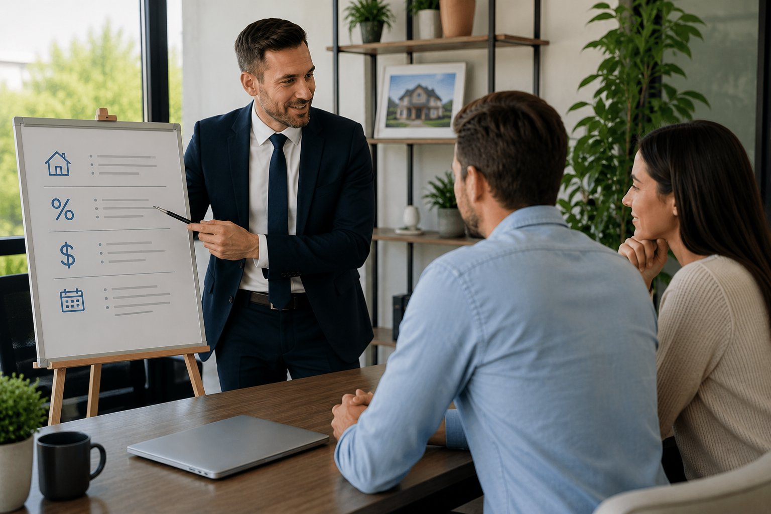 Buyer reviewing loan terms on a mortgage Loan Estimate