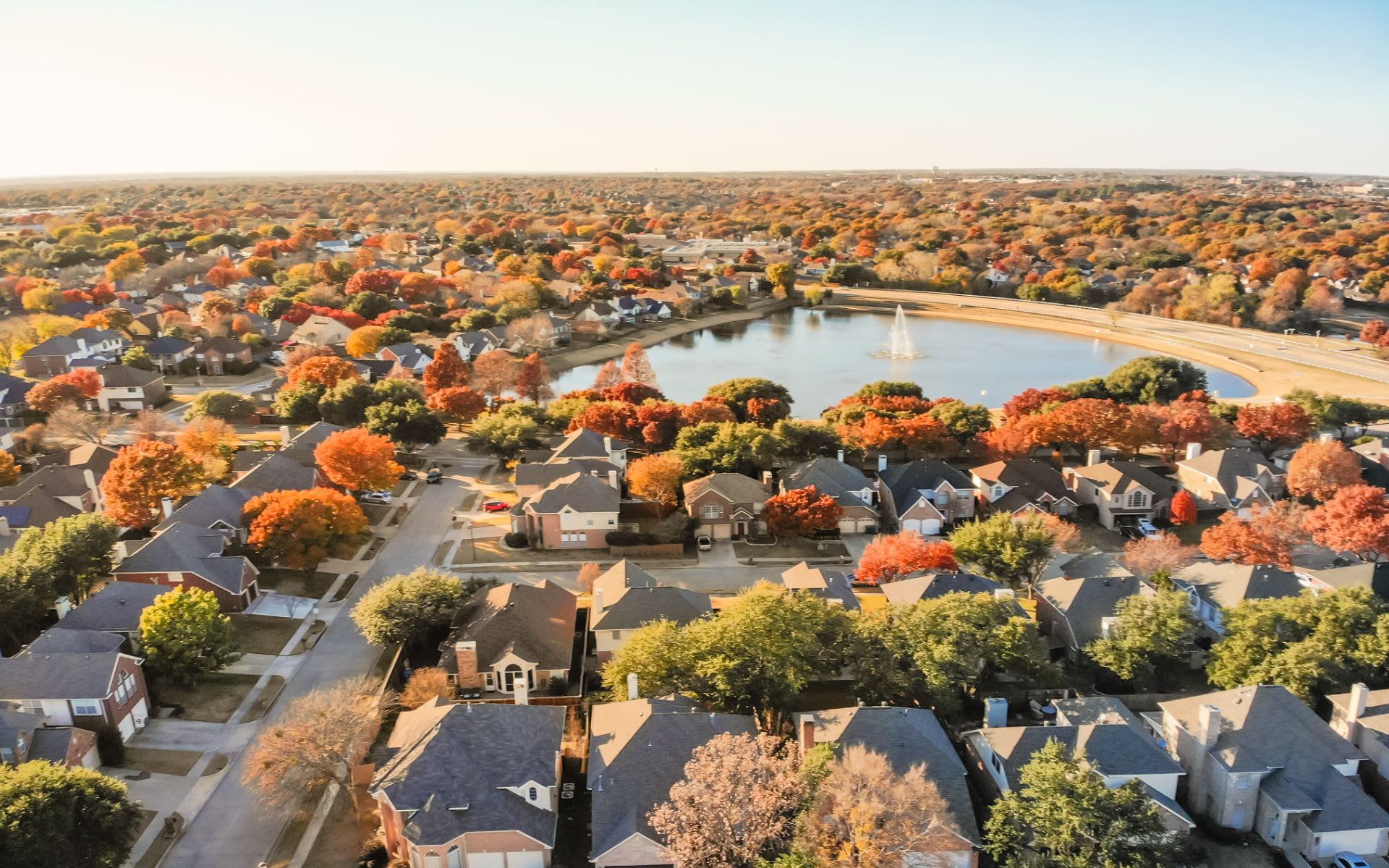 Flower Mound, Texas neighborhood with North Texas homes, parks, and lake access
