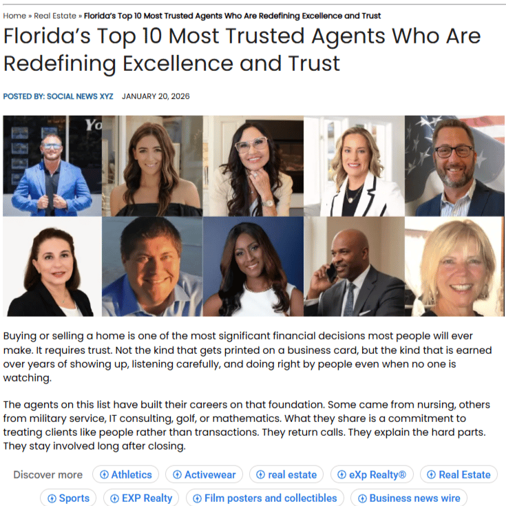 Florida's Top 10 Most Trusted Agents Who Are Redefining Excellence and Trust