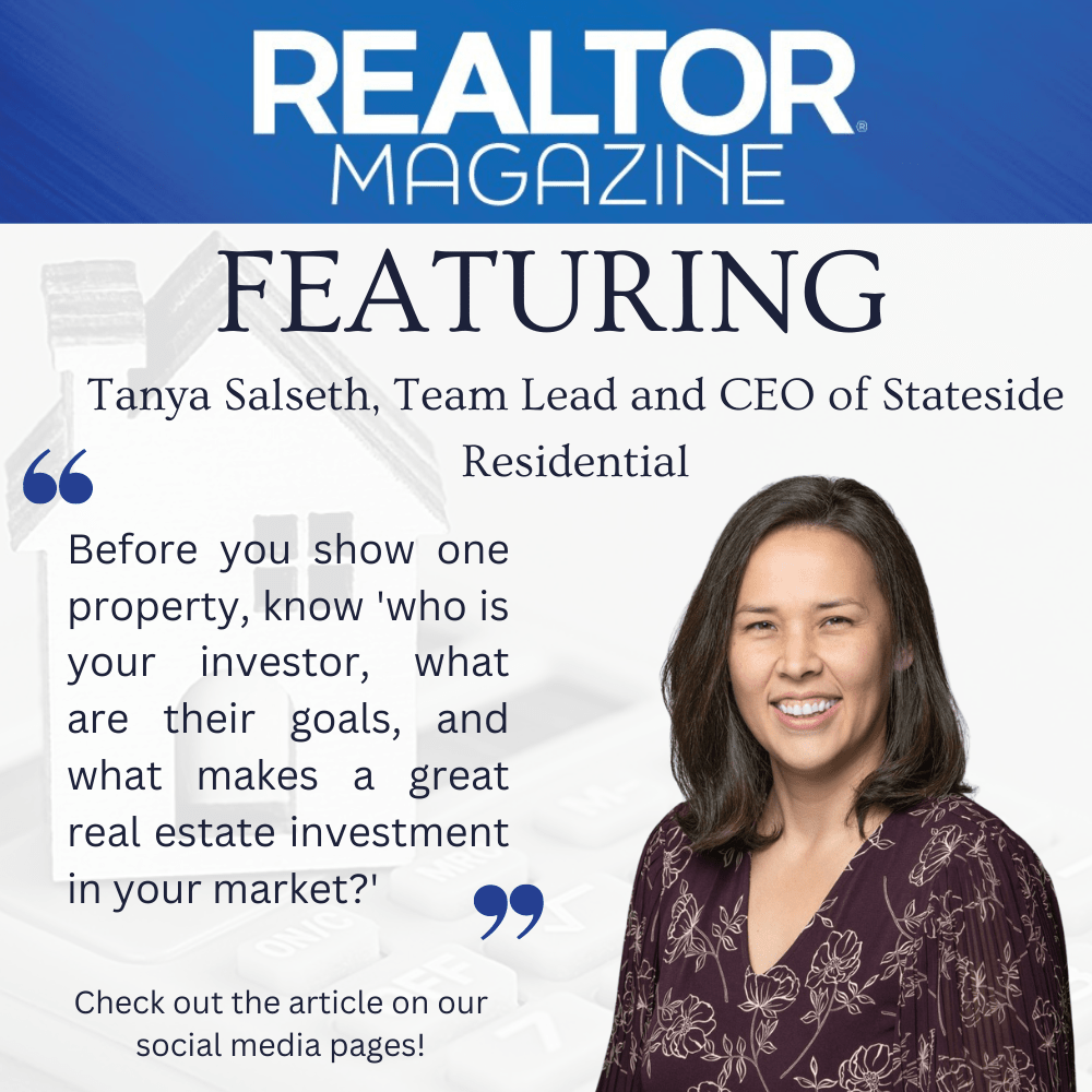 Tanya Salseth is being featured in this month's Realtor Magazine!